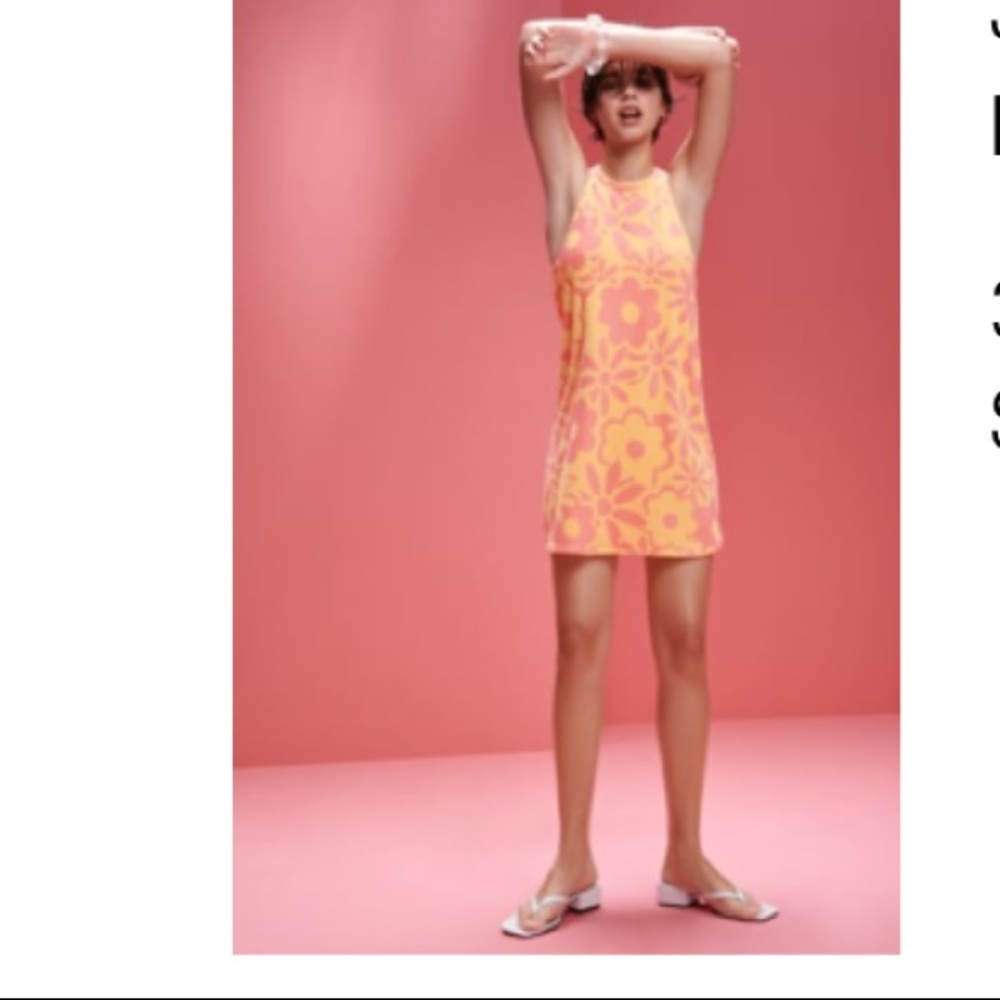 Zara floral terry cloth dress